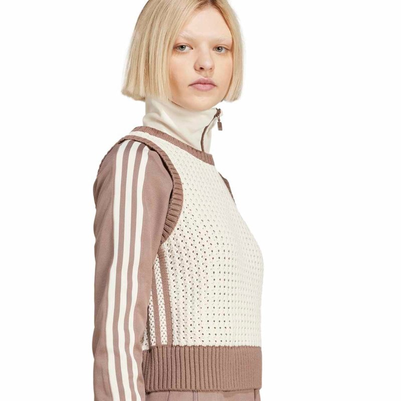 adidas Originals Womens Adicolor Knitted Vest Wonder White - Image 5