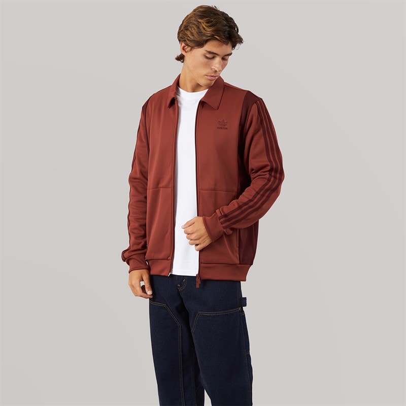 adidas Originals Mens Adicolor Panel Track Top Pure Ruby/Shadow Red - Image 3