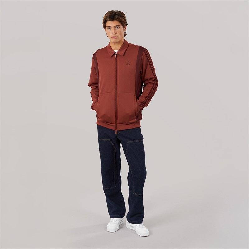 adidas Originals Mens Adicolor Panel Track Top Pure Ruby/Shadow Red - Image 4