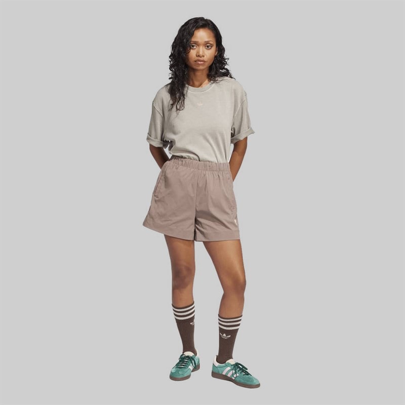 adidas Originals Womens Washed Oversized T-Shirt Silver Pebble - Image 4