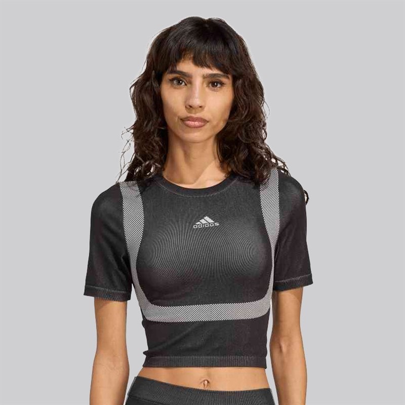 adidas Originals Womens Seamless Techfit Baby T-Shirt Black/White