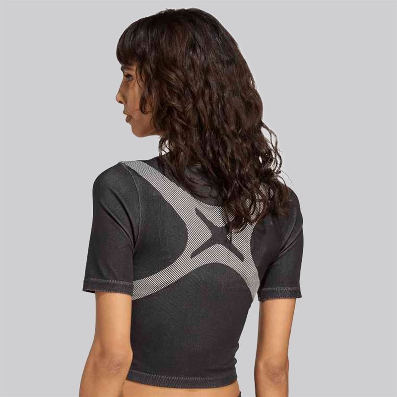 adidas Originals Womens Seamless Techfit Baby T-Shirt Black/White - Image 2