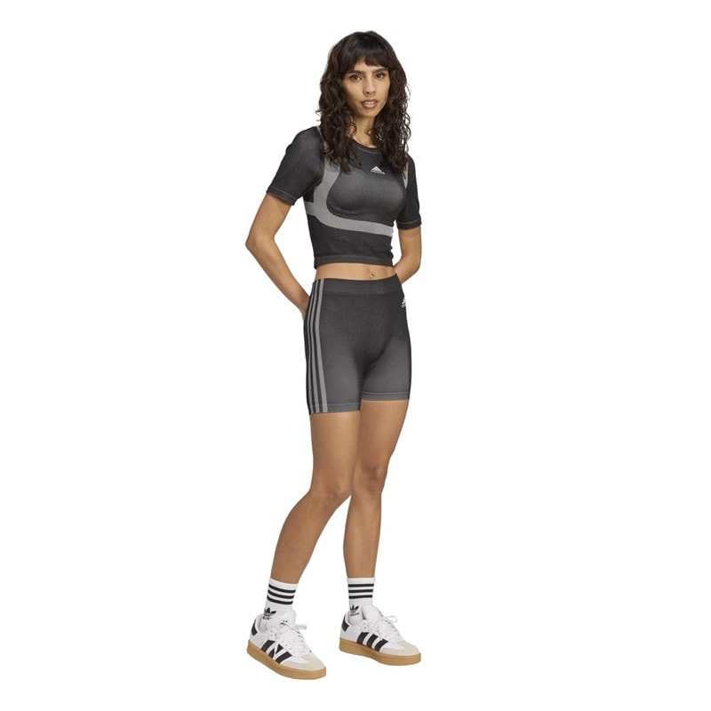adidas Originals Womens Seamless Techfit Baby T-Shirt Black/White - Image 4