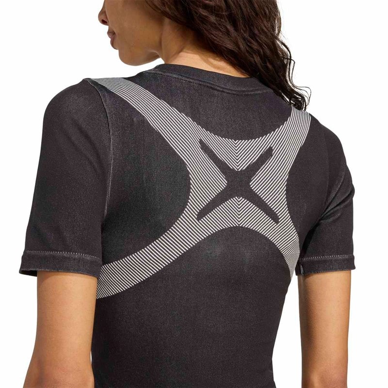adidas Originals Womens Seamless Techfit Baby T-Shirt Black/White - Image 5