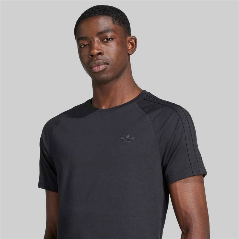 adidas Originals Mens Adicolor Trefoil T-Shirt Black/Black - Image 3