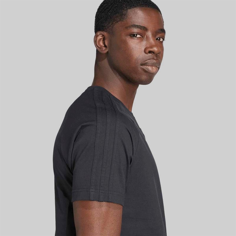 adidas Originals Mens Adicolor Trefoil T-Shirt Black/Black - Image 4