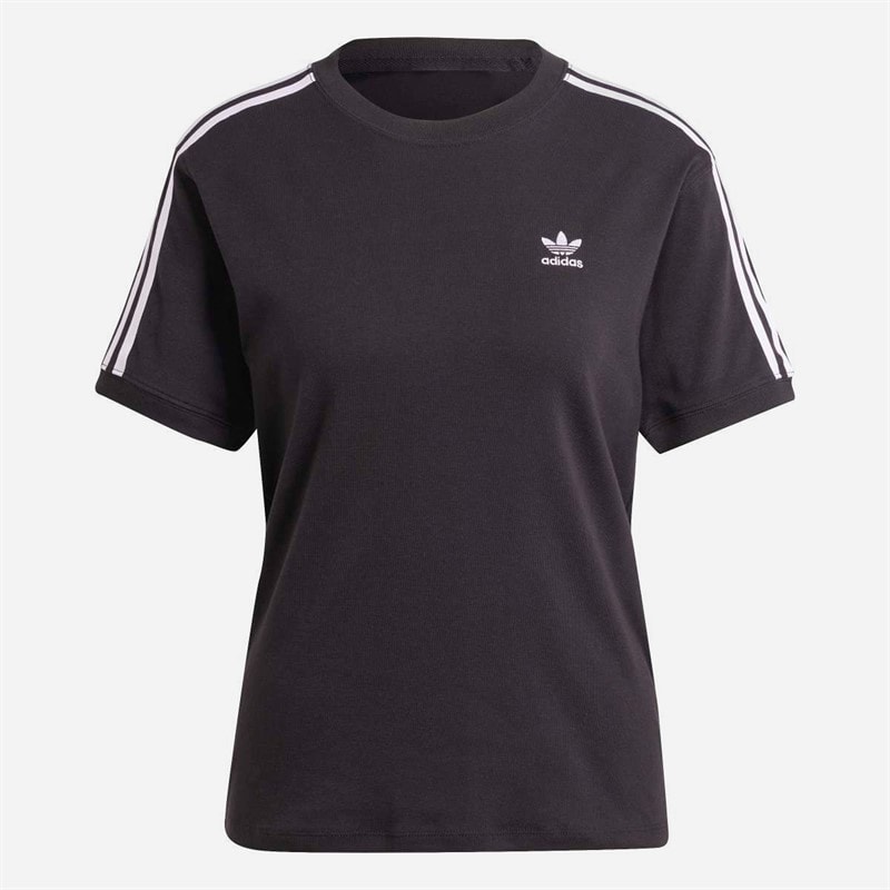adidas Originals Womens Adicolor 3 Stripes Trefoil T-Shirt Black