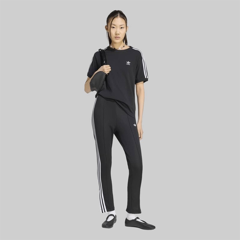 adidas Originals Womens Adicolor 3 Stripes Trefoil T-Shirt Black - Image 5