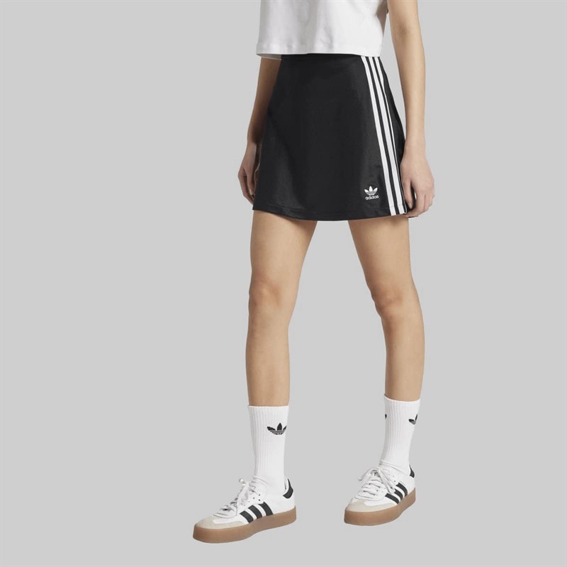 adidas Originals Womens Adicolor 3 Stripes Mini Skirt Black/White