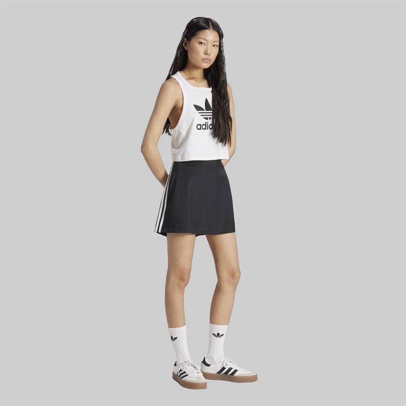 adidas Originals Womens Adicolor 3 Stripes Mini Skirt Black/White - Image 4