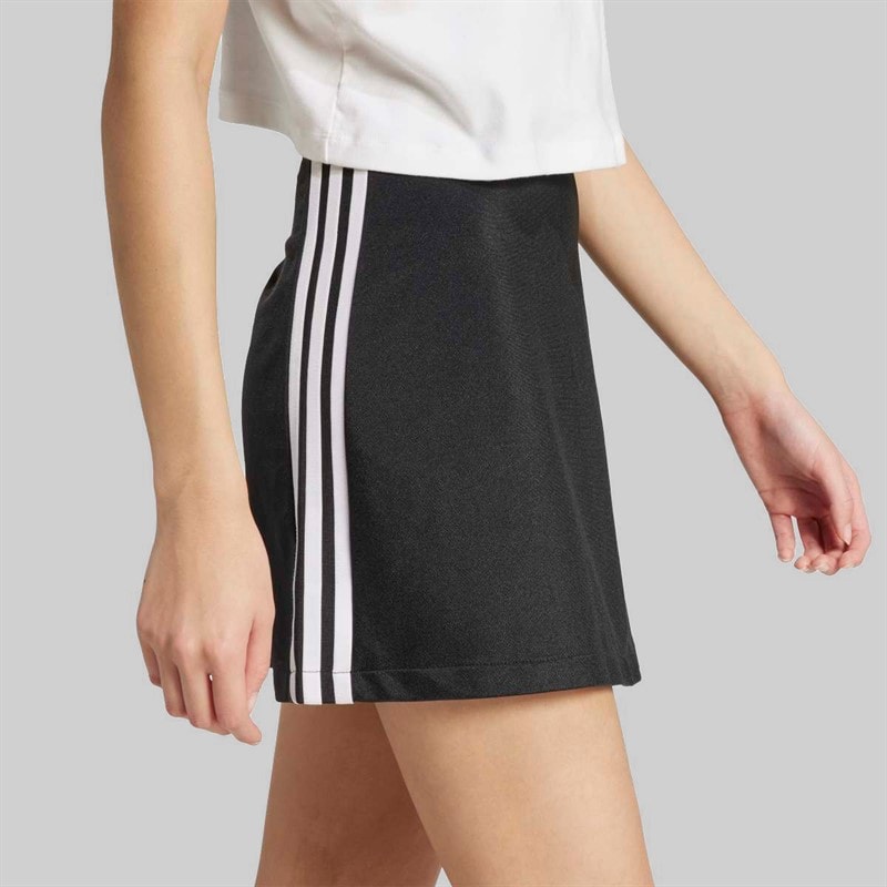 adidas Originals Womens Adicolor 3 Stripes Mini Skirt Black/White - Image 5