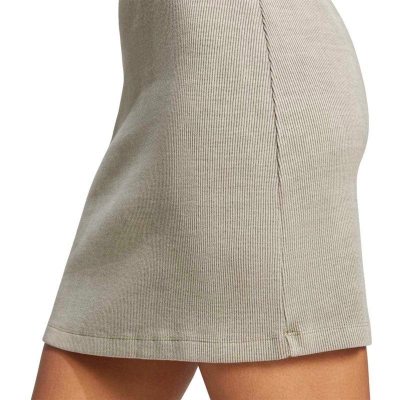 adidas Originals Womens Ribbed Mini Dress Silver Pebble - Image 5