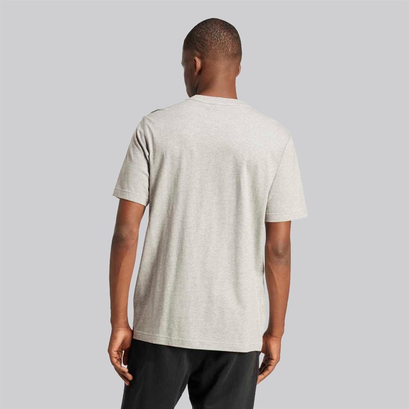 adidas Originals Mens Trefoil Essentials T-Shirt Medium Grey Heather - Image 2