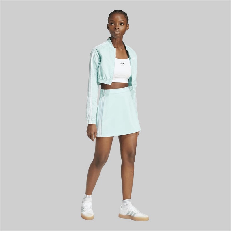 adidas Originals Womens Adicolor 3 Stripes Mini Skirt Semi Flash Aqua - Image 4