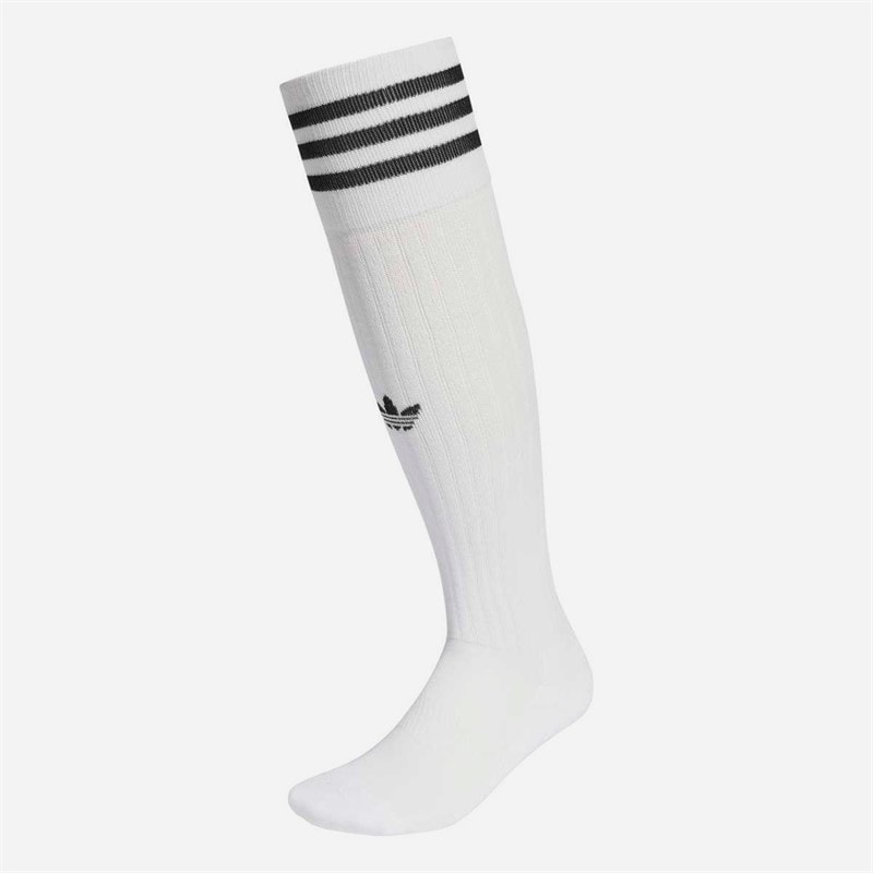 adidas Originals 3 Stripes Football Knee Socks White/Black - Image 1