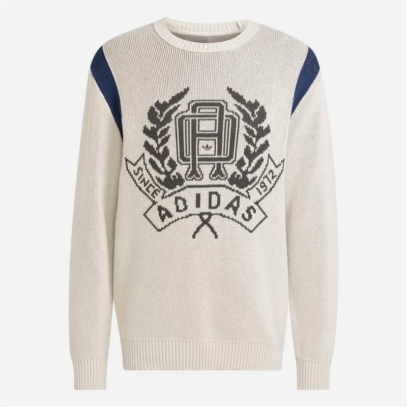 adidas Originals Mens Varsity Graphic Knitted Jumper Wonder Alumina