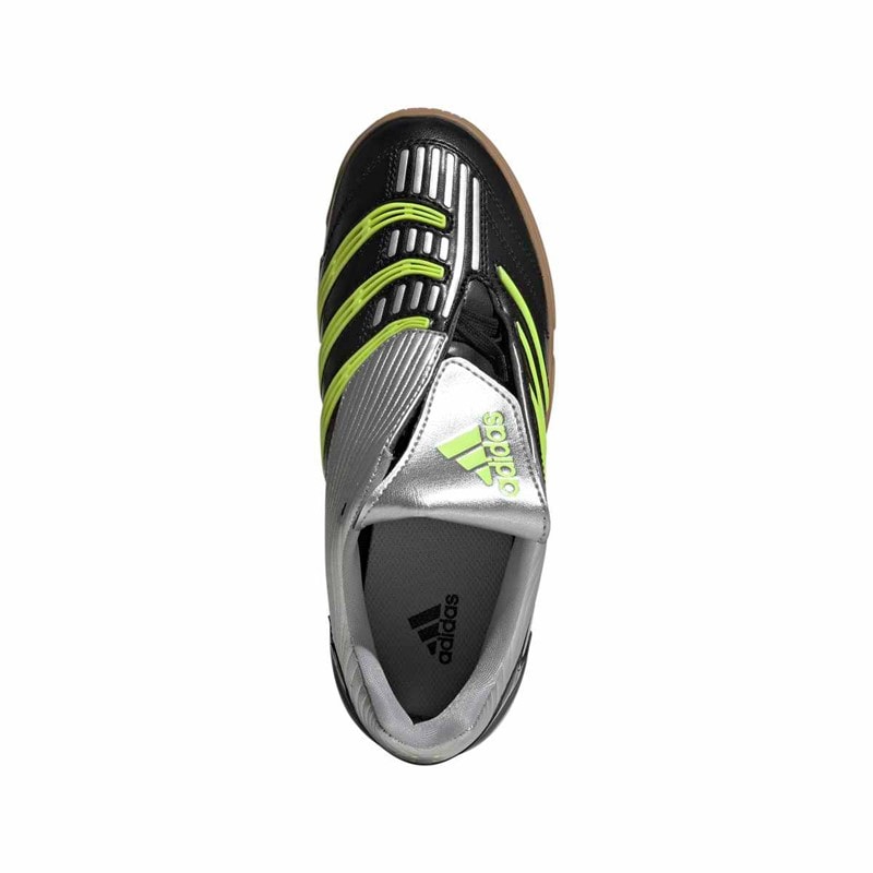 adidas Originals Junior Predator Sala Trainers Core Black/Signal Green/Silver Metallic - Image 4