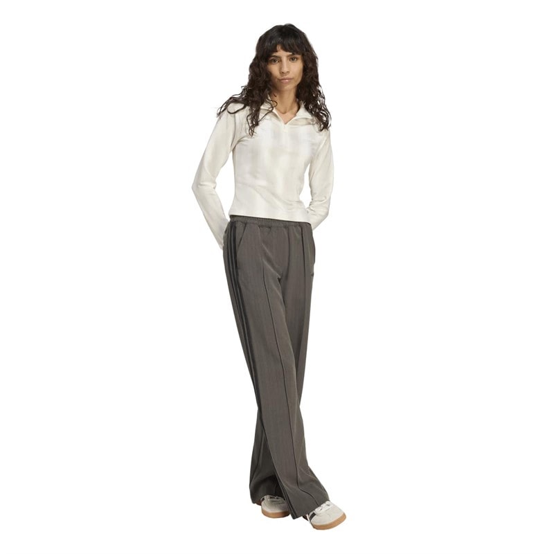 adidas Originals Womens Graphic Football 1/2 Zip Top Off White - Image 3