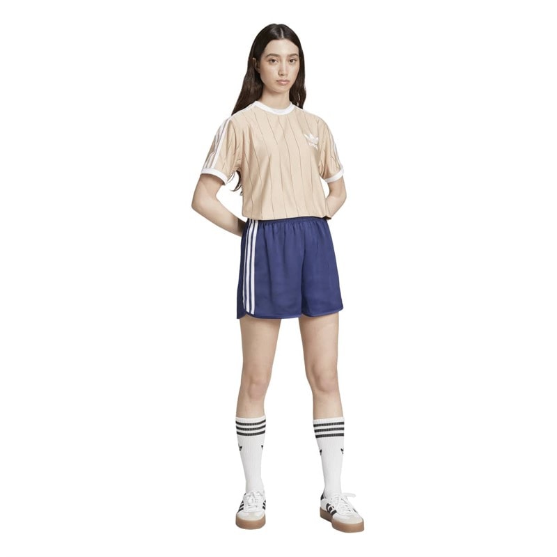 adidas Originals Womens Adicolor 3-Stripes Pinstripe T-Shirt Magic Beige - Image 4