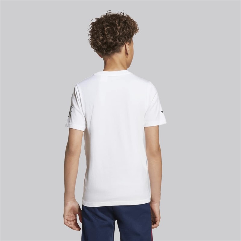adidas Originals Junior Boys Graphic T-Shirt White - Image 2