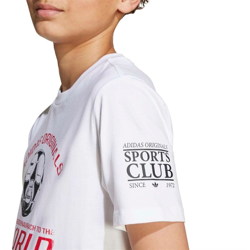 adidas Originals Junior Boys Graphic T-Shirt White - Image 3