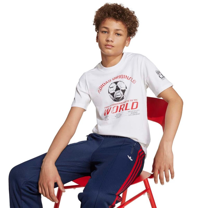 adidas Originals Junior Boys Graphic T-Shirt White - Image 4