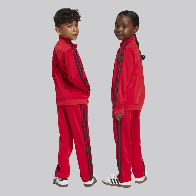 adidas Originals Kids Trefoil Firebird Tracksuit Better Scarlet/Black - Image 2