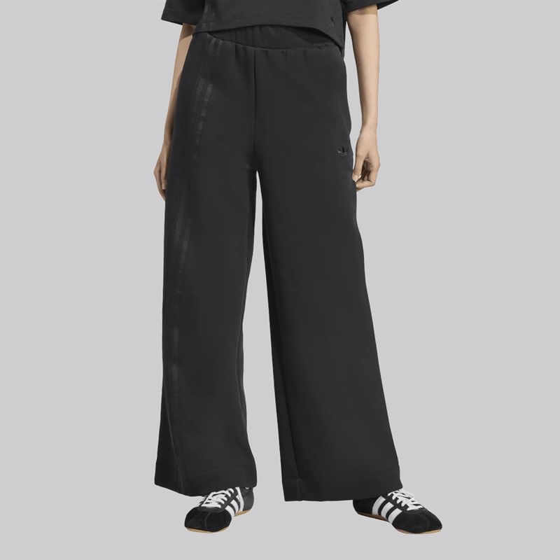 adidas Originals Womens Off Placed 3-Stripes Wide Joggers Black