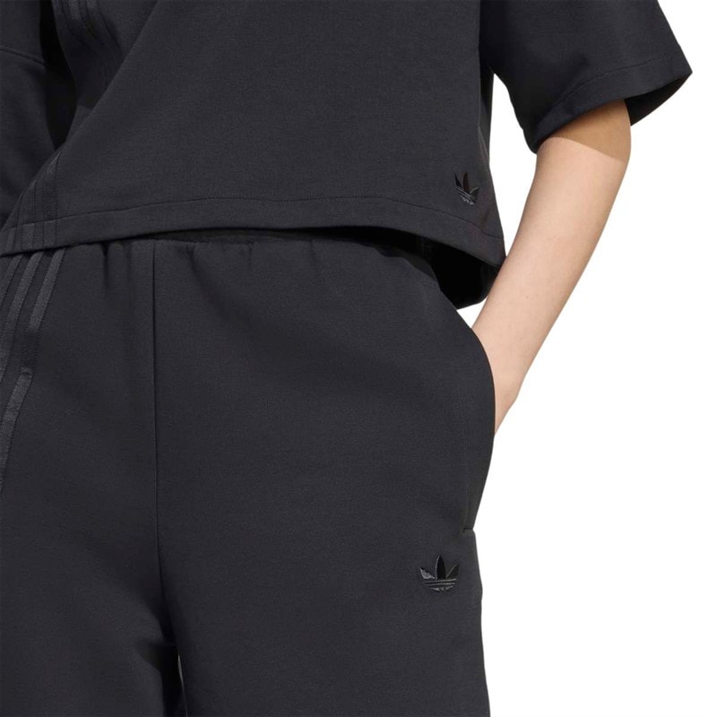 adidas Originals Womens Off Placed 3-Stripes Wide Joggers Black - Image 3