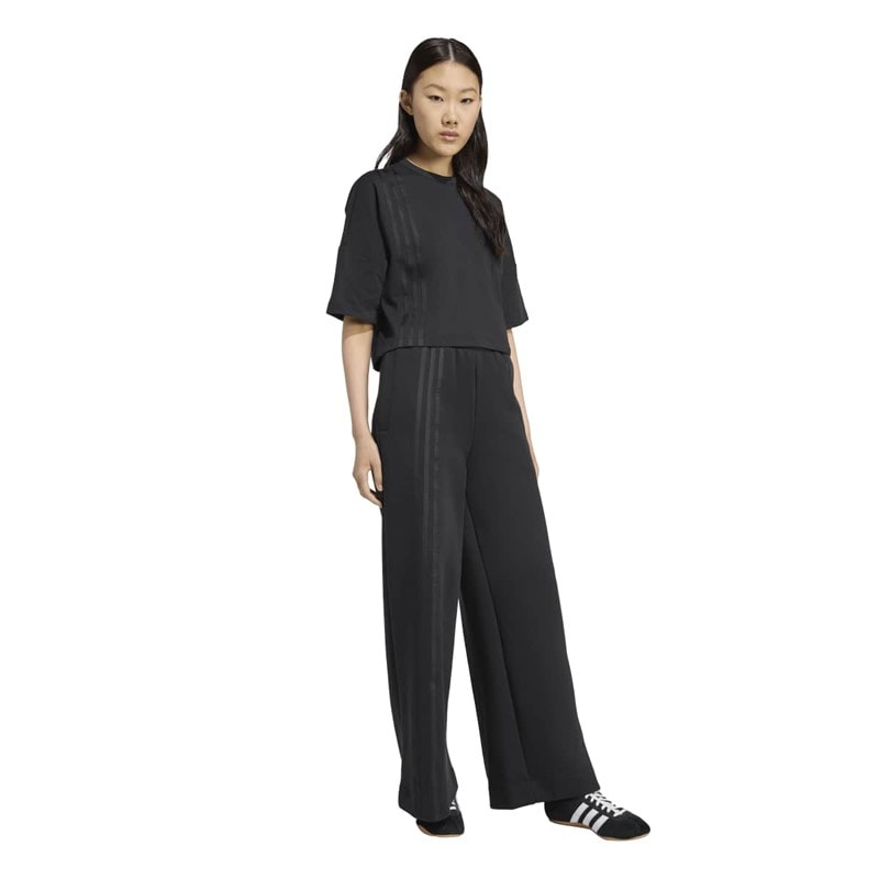 adidas Originals Womens Off Placed 3-Stripes Wide Joggers Black - Image 4