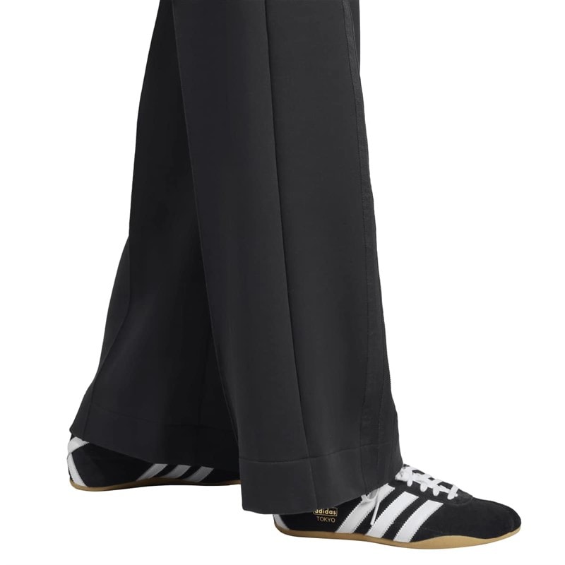adidas Originals Womens Off Placed 3-Stripes Wide Joggers Black - Image 5