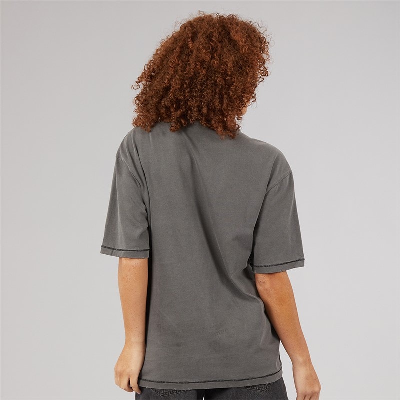 adidas Originals Womens Washed Oversized T-Shirt Utility Black - Image 2