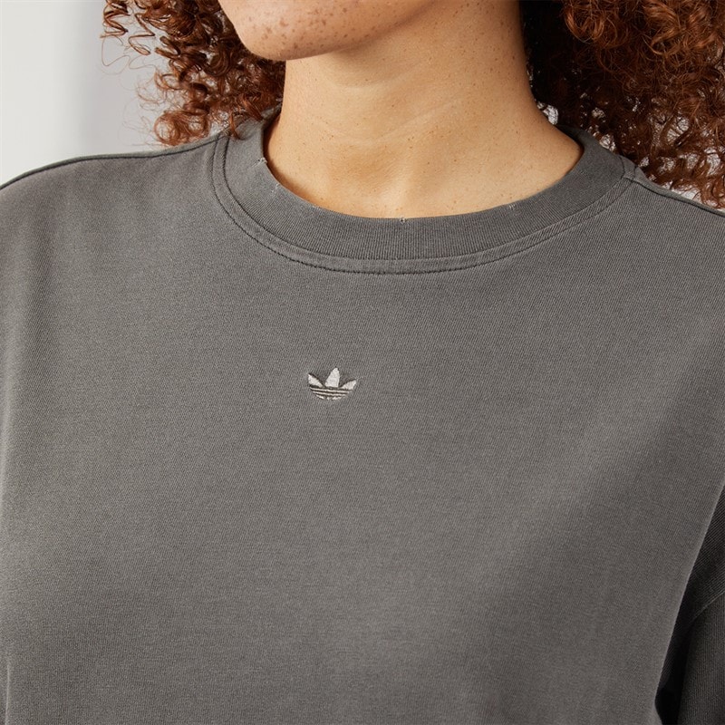adidas Originals Womens Washed Oversized T-Shirt Utility Black - Image 3