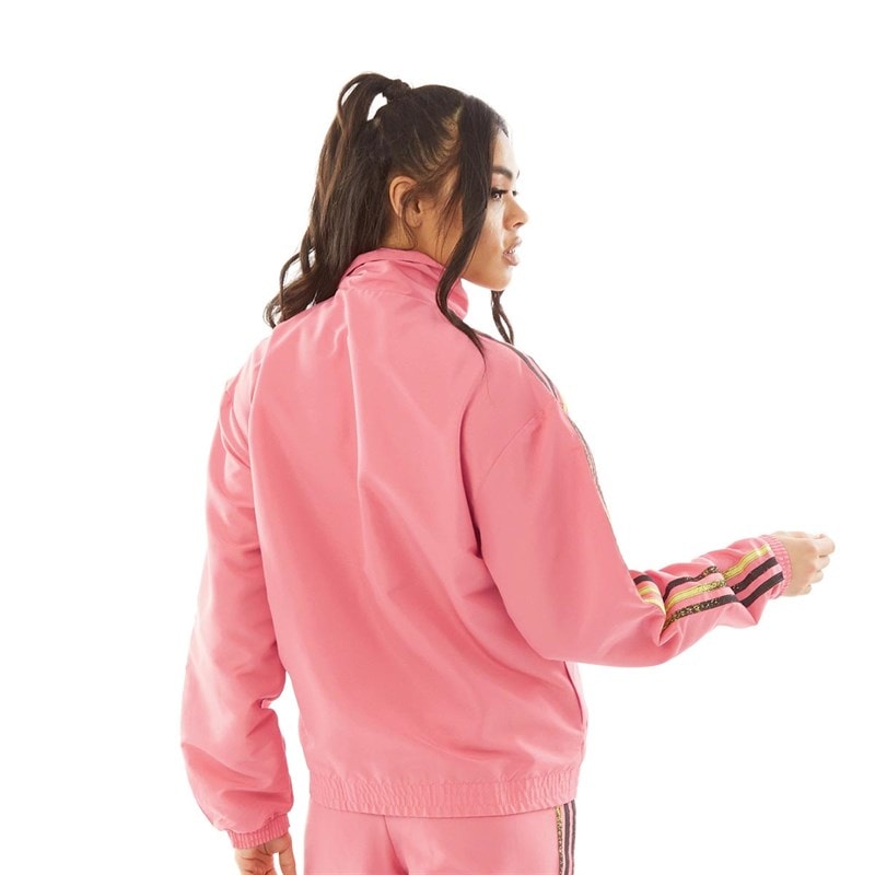 adidas Originals Womens Fakten Track Top Hazy Rose/Active Yellow/Black - Image 2
