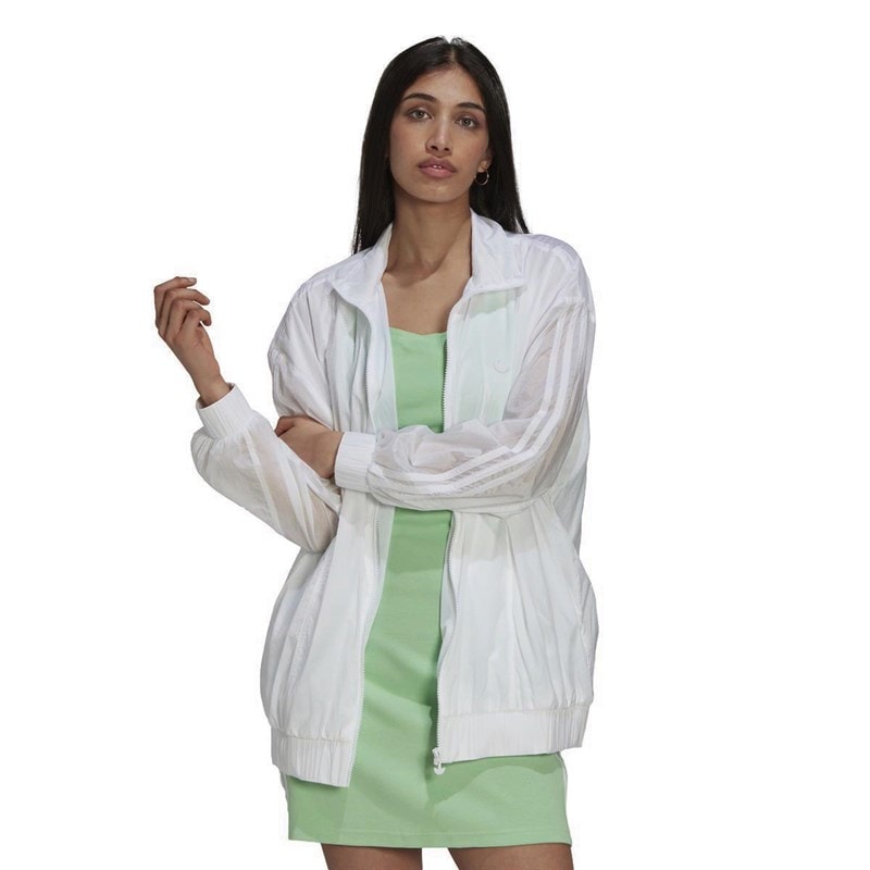 adidas Originals Womens Adicolor Oversized Ripstop Track Top White