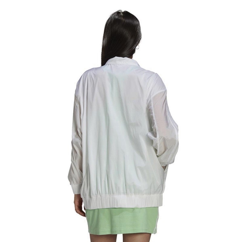 adidas Originals Womens Adicolor Oversized Ripstop Track Top White - Image 2