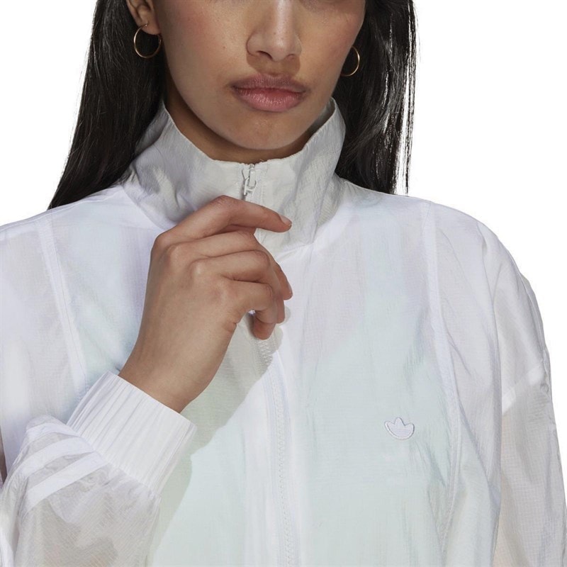 adidas Originals Womens Adicolor Oversized Ripstop Track Top White - Image 3