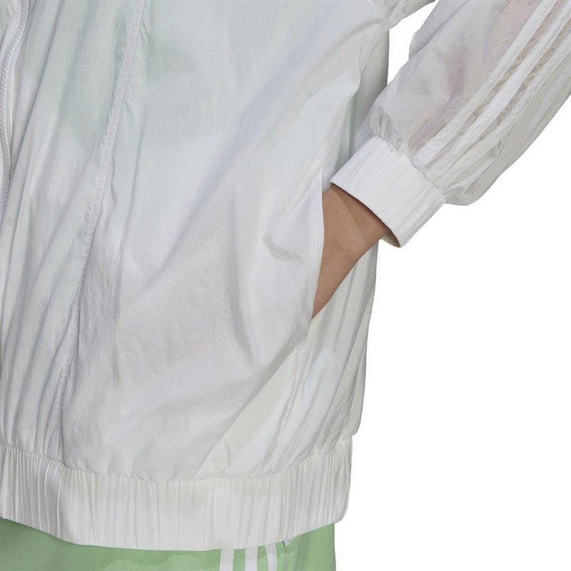 adidas Originals Womens Adicolor Oversized Ripstop Track Top White - Image 4