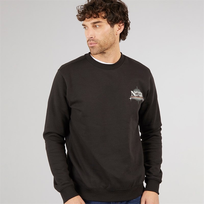 Marcus Mens Colin Print Sweatshirt Black - Image 1