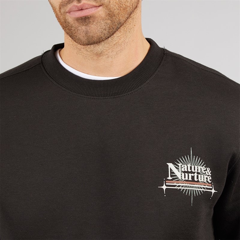 Marcus Mens Colin Print Sweatshirt Black - Image 3