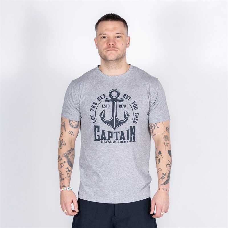 Marcus Mens Cook T-Shirt S/Light Grey Melange S//Light Grey Melange