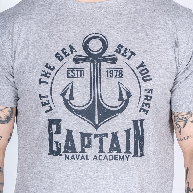 Marcus Mens Cook T-Shirt S/Light Grey Melange S//Light Grey Melange - Image 2