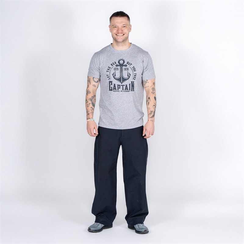 Marcus Mens Cook T-Shirt S/Light Grey Melange S//Light Grey Melange - Image 3