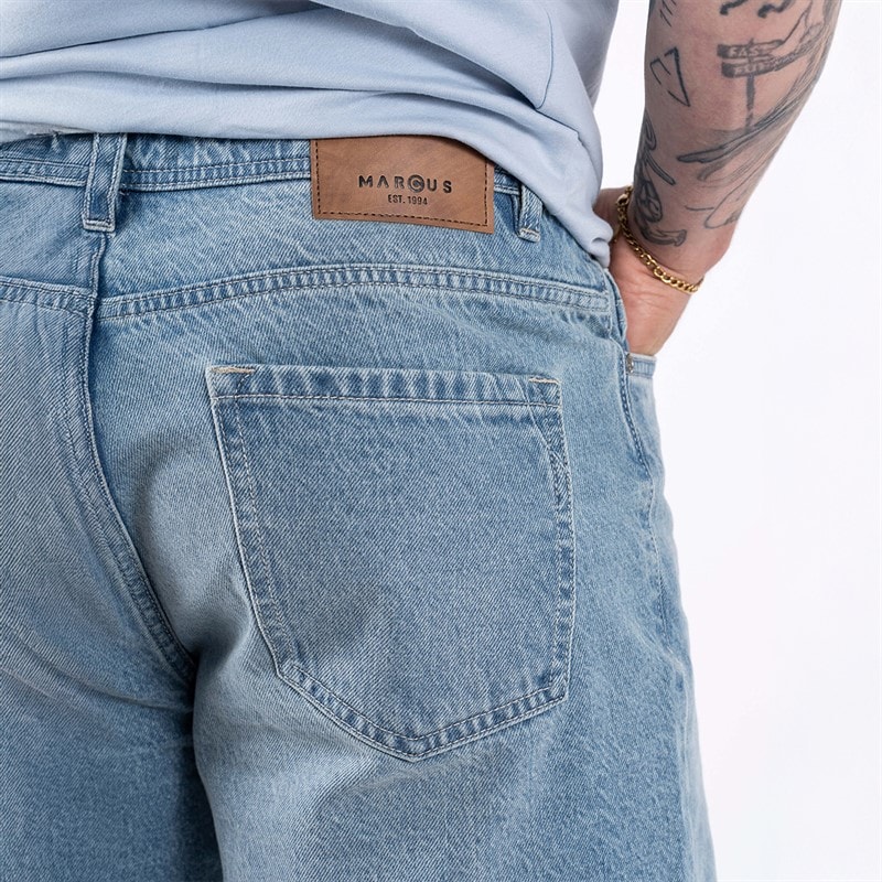 Marcus Mens Justin 2236 Denim Shorts Light Blue Snow - Image 3