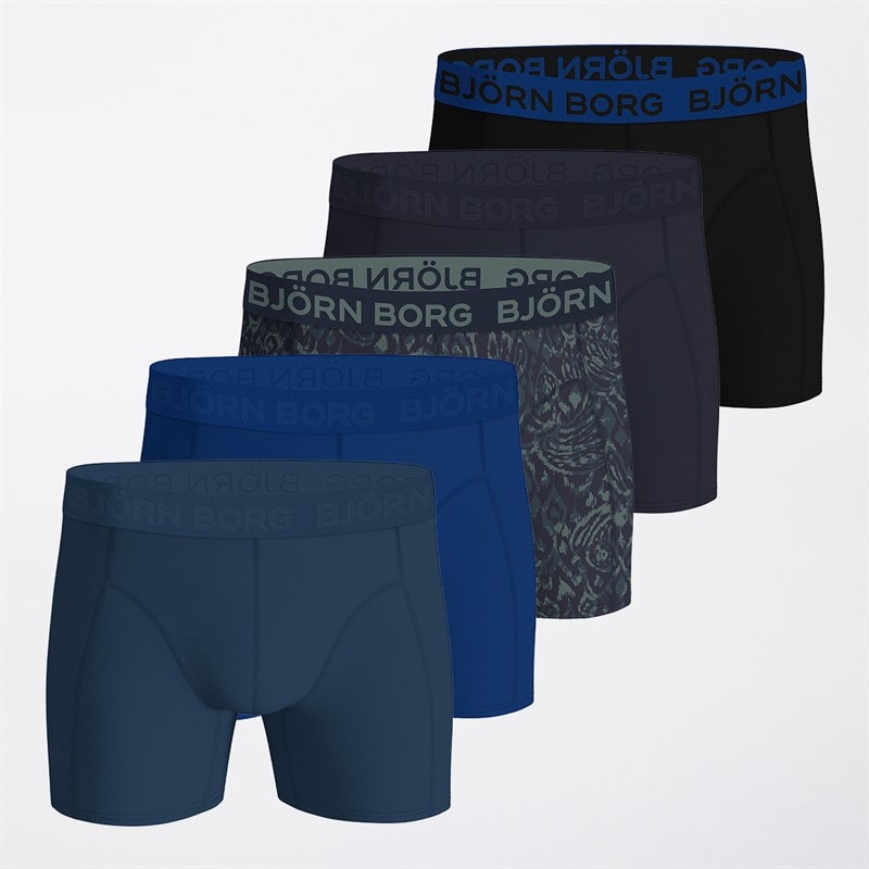 BJORN BORG Mens Five Pack Cotton Stretch Boxers Multipack 2 - Image 1