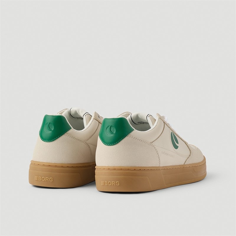 BJORN BORG Mens Challenger Low Sneakers Off White Green - Image 2