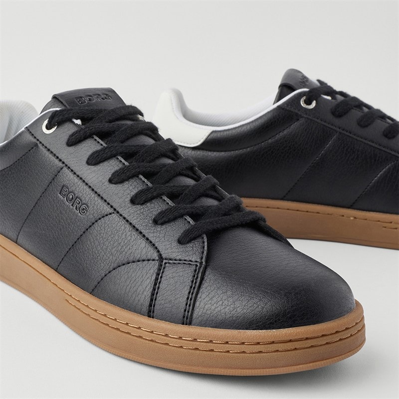 BJORN BORG Mens Cup Sneakers Black White - Image 4