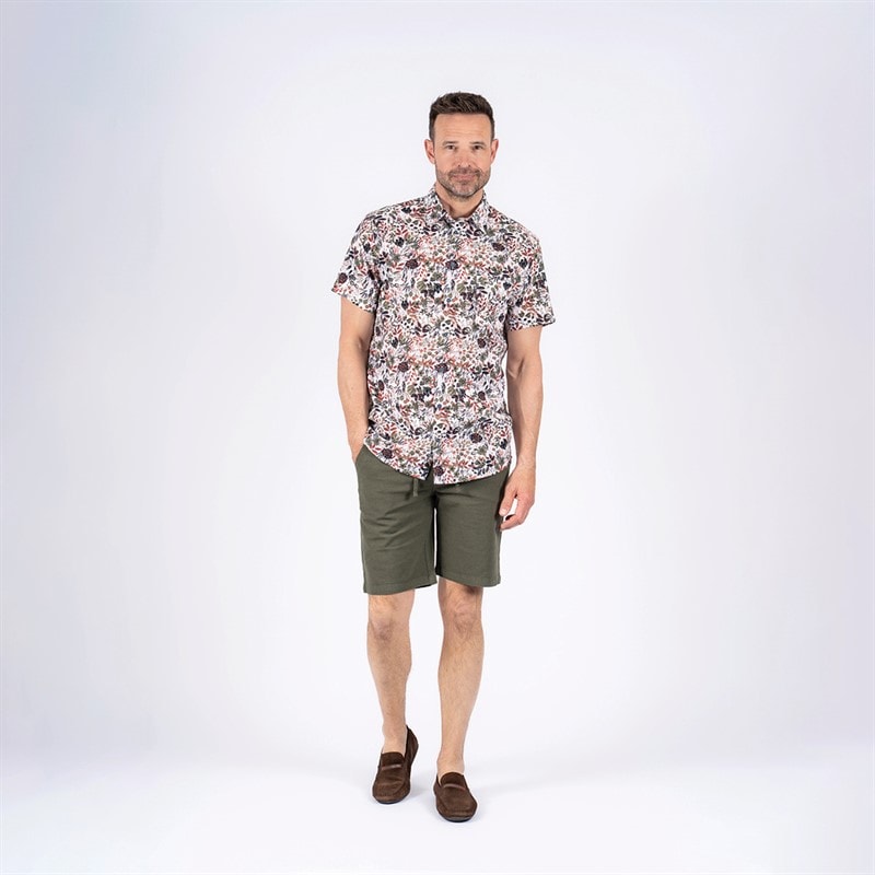 Pre end Mens Rolf Short Sleeve Shirt Light Army - Image 3