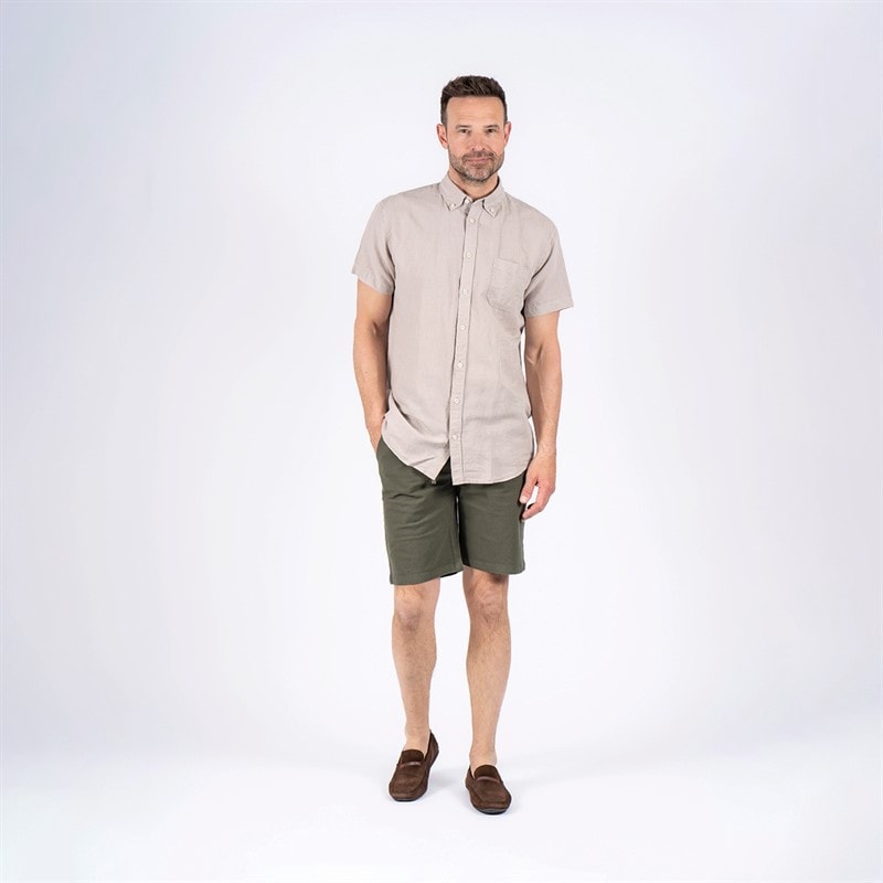 Pre end Mens Frey Short Sleeve Shirt Ultra Light Sand - Image 4