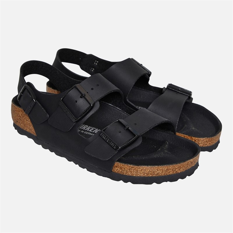 Birkenstock Womens Milano Ankle Strap Sandals Triple Black - Image 2